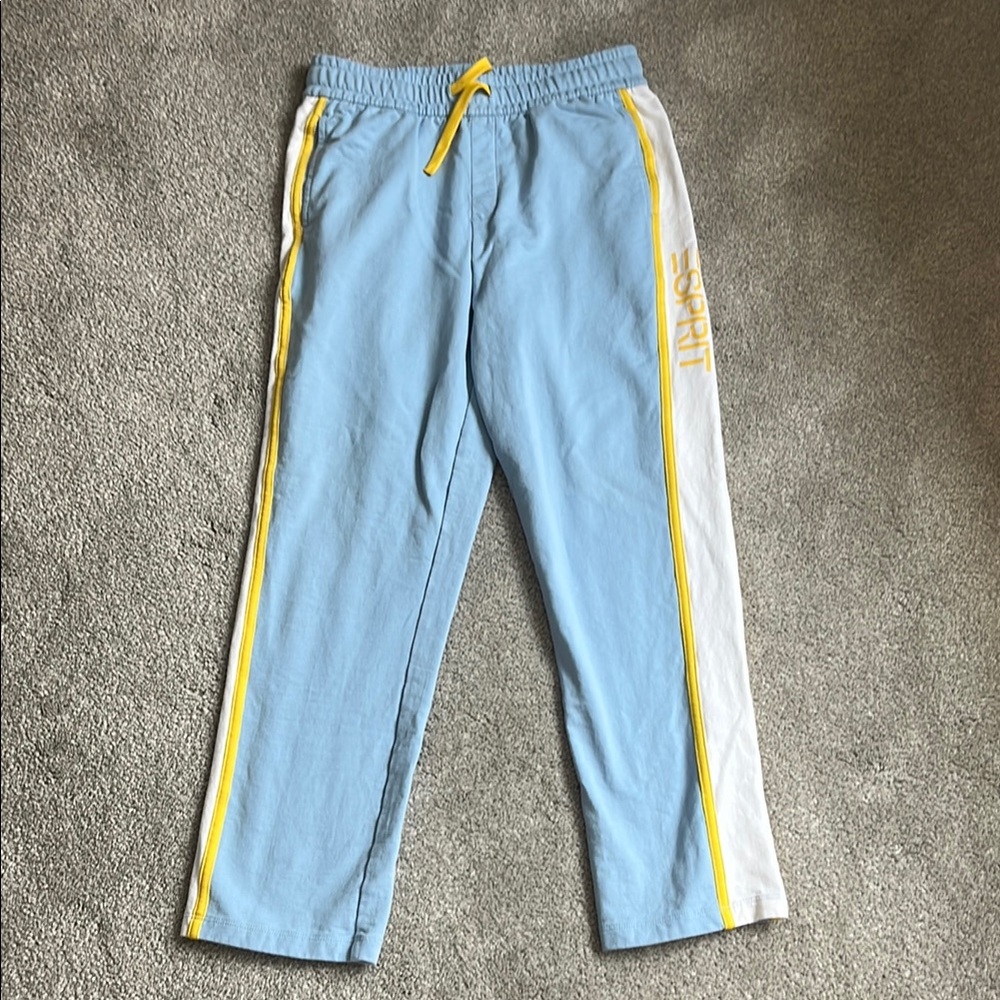 Esprit Kids Blue and White Track Pants size 12 organic cotton